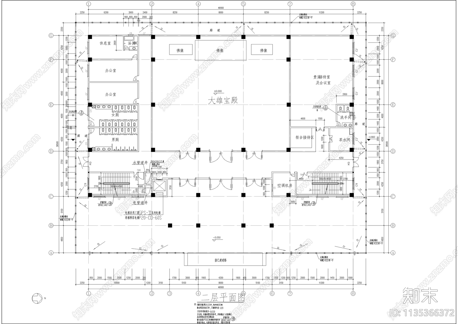 静音寺古建筑详图cad施工图下载【ID:1135366372】