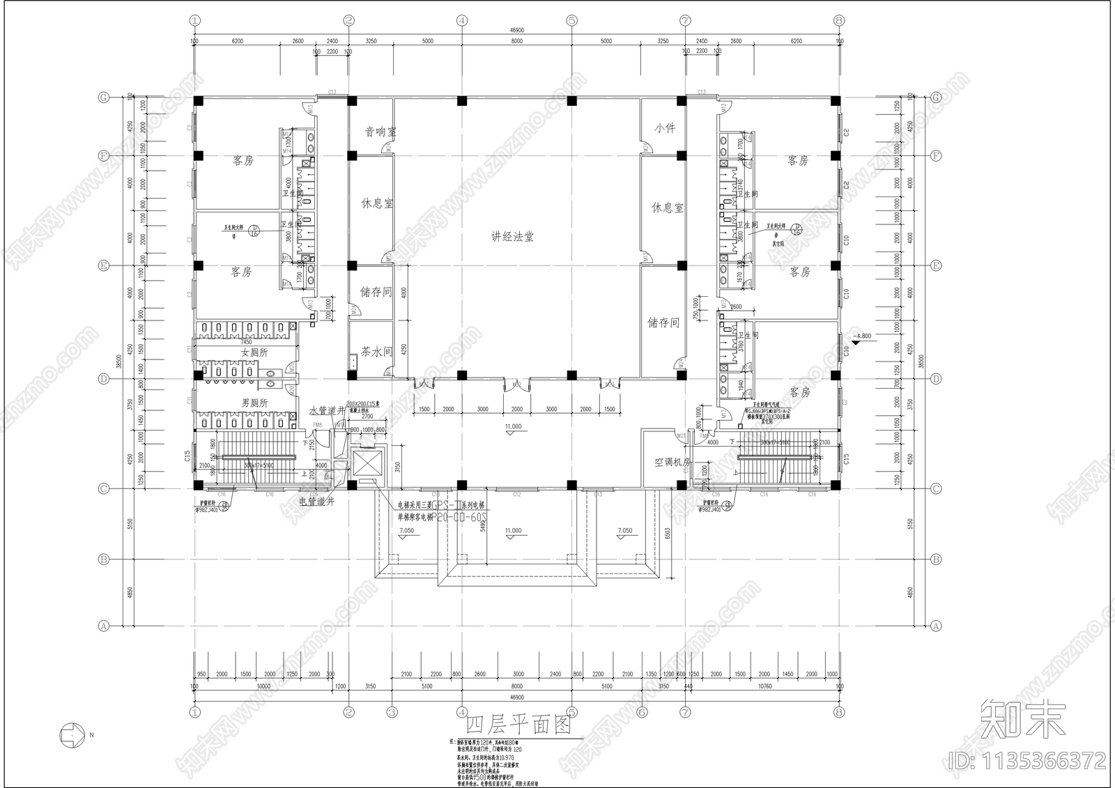 静音寺古建筑详图cad施工图下载【ID:1135366372】