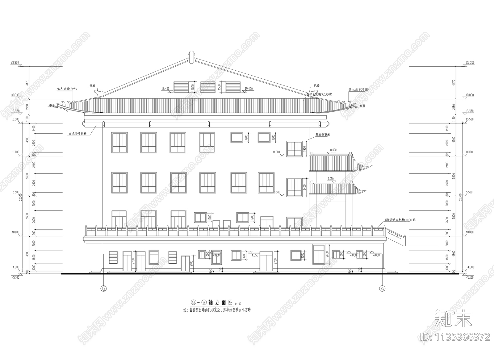 静音寺古建筑详图cad施工图下载【ID:1135366372】