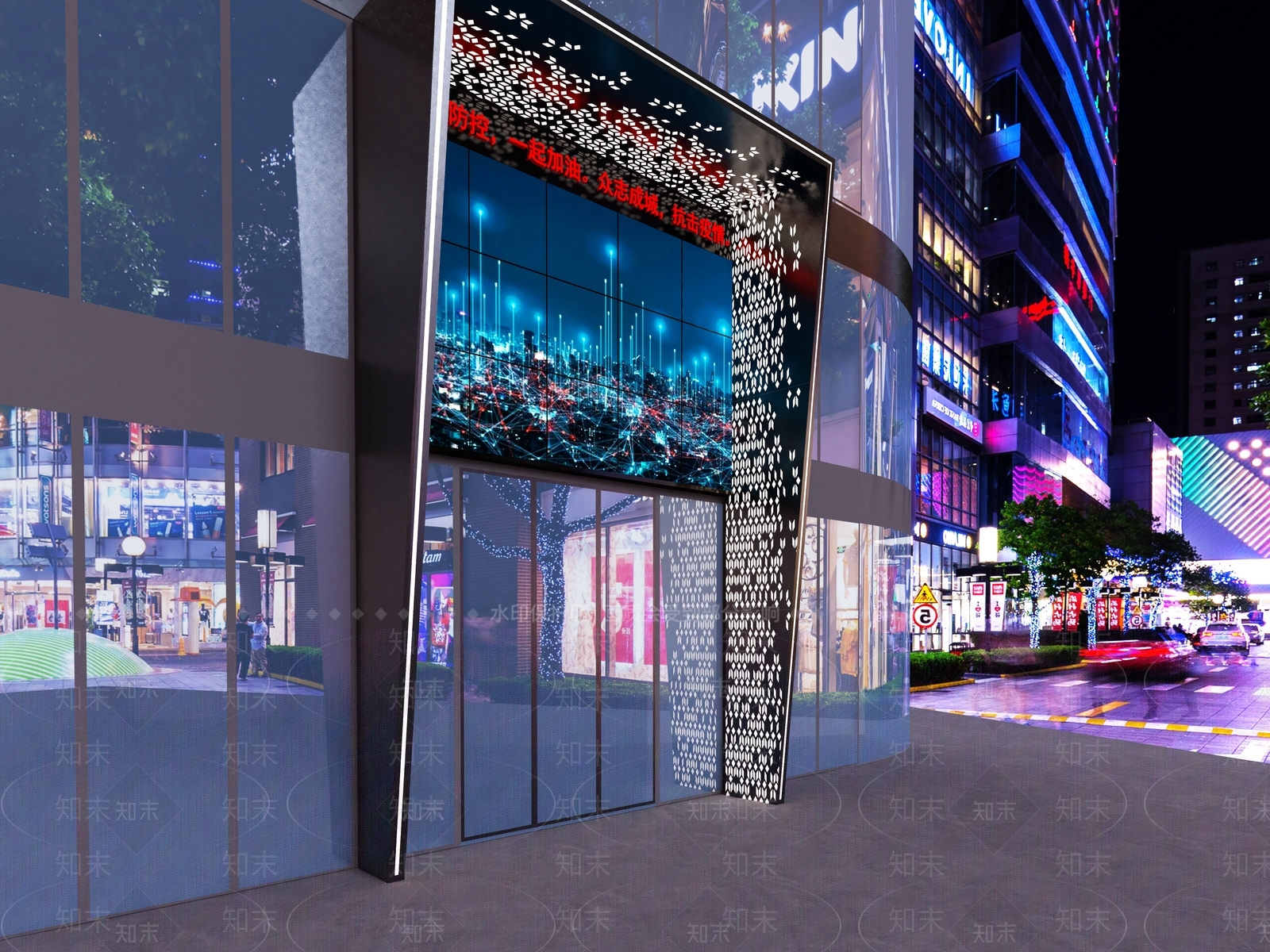 现代商场大厅门头3D模型下载【ID:1135366847】