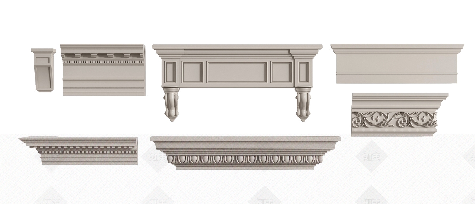 欧式古典石膏线3D模型下载【ID:1136117719】