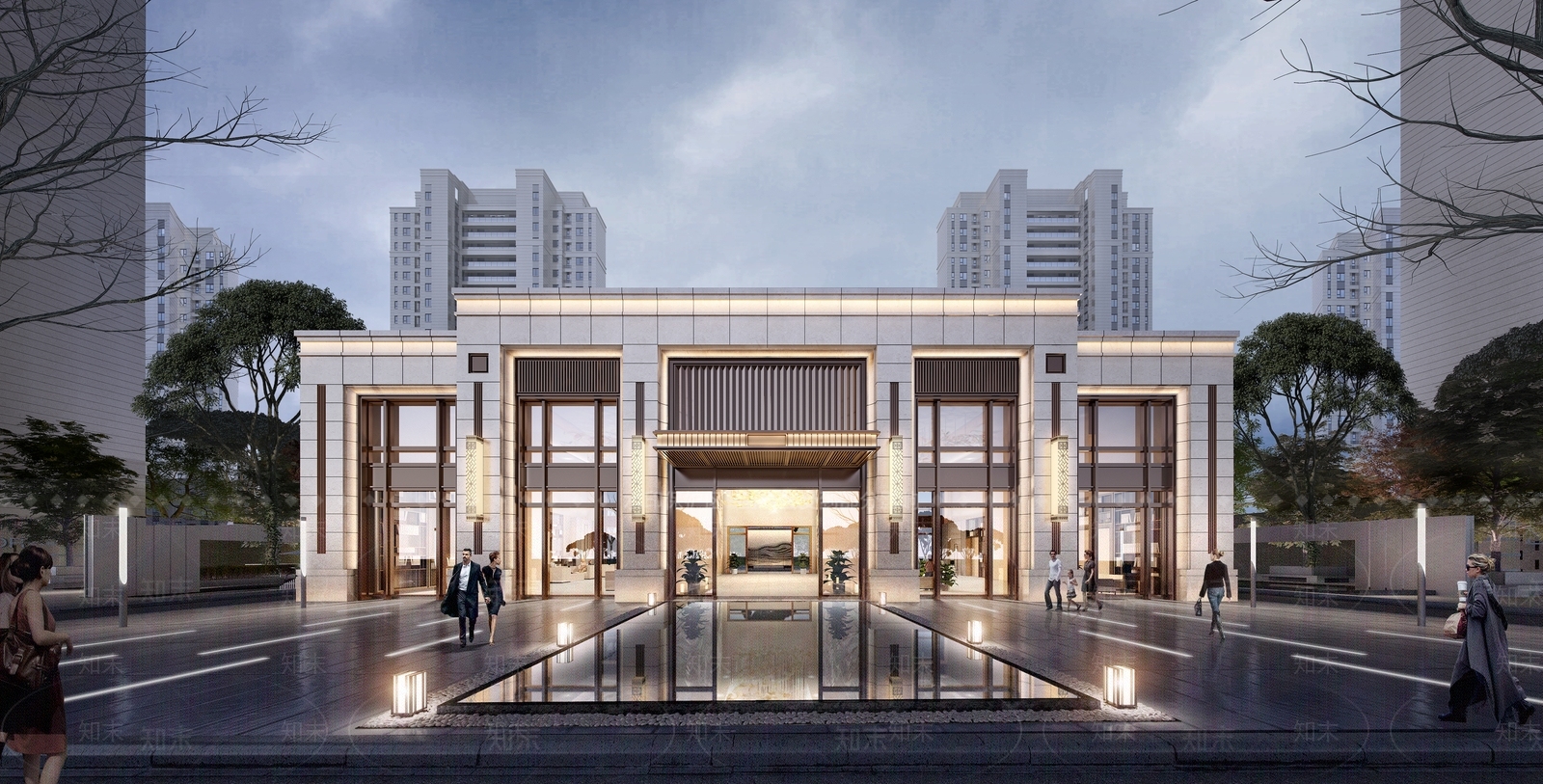 新古典风格入口大门SU模型下载【ID:1135367988】