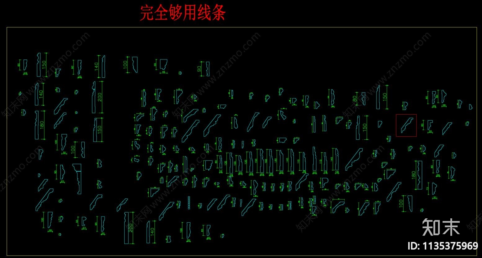 中式角线欧式罗马柱脚线施工图下载【ID:1135375969】