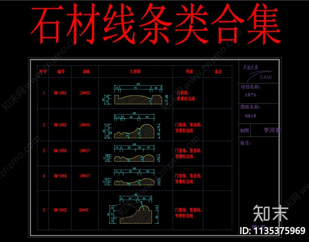 中式角线欧式罗马柱脚线施工图下载【ID:1135375969】