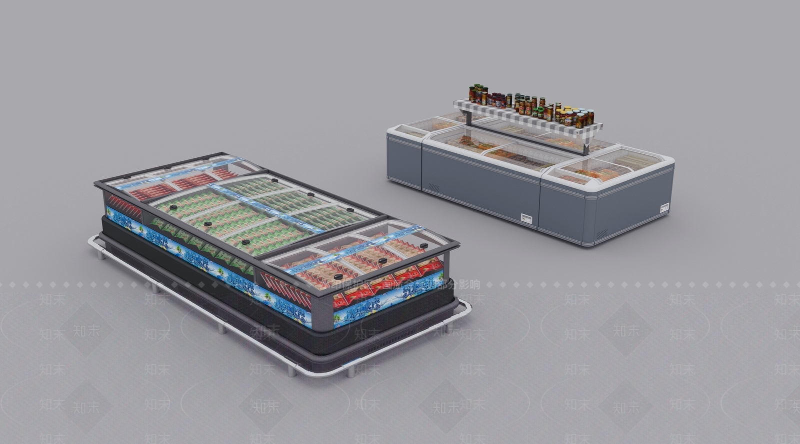 超市冷藏柜3D模型下载【ID:1135376866】