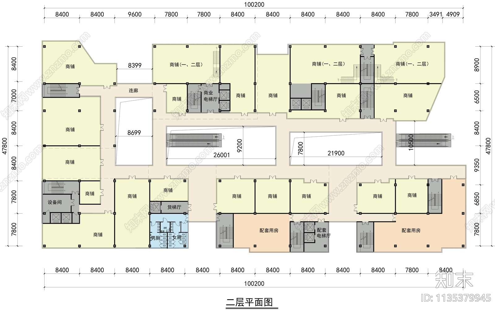 商业综合体建筑cad施工图下载【ID:1135379945】