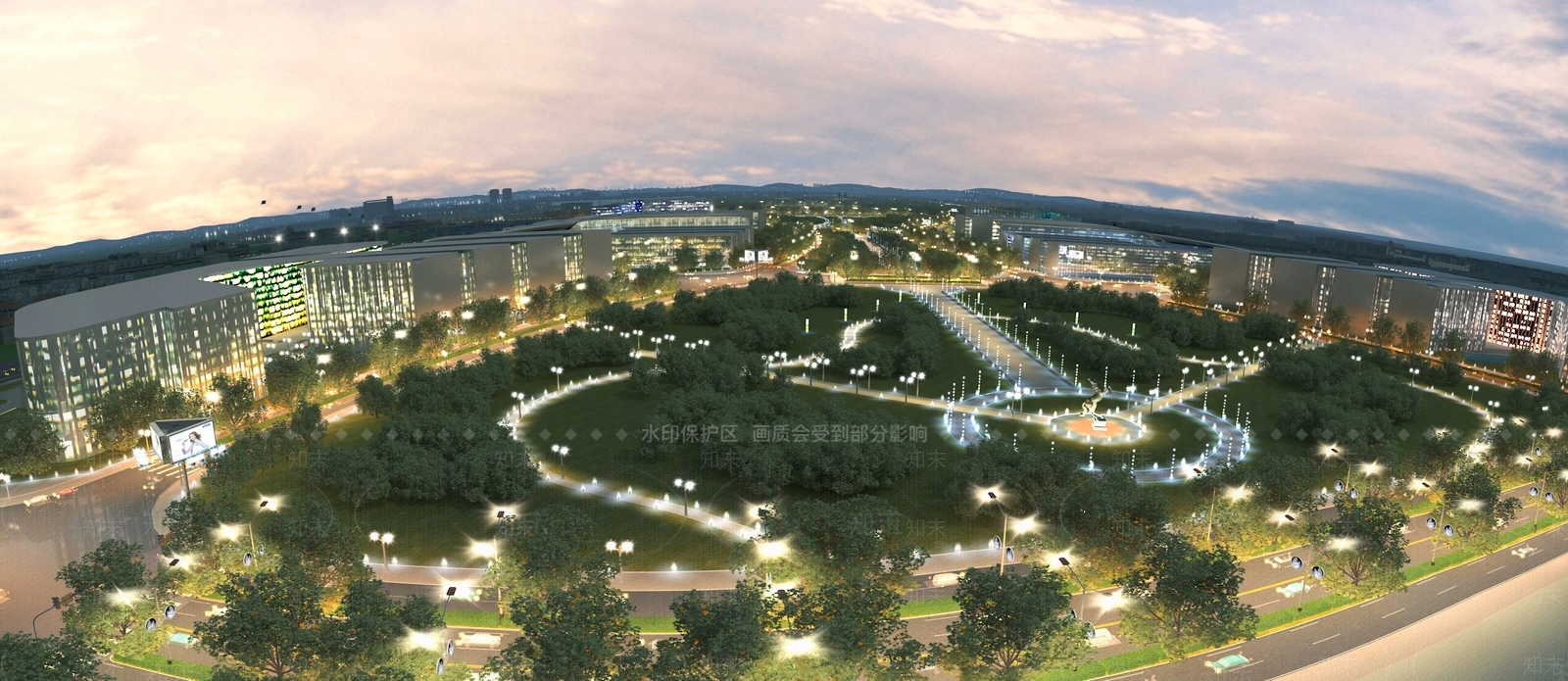 现代鸟瞰规划3D模型下载【ID:1135384207】