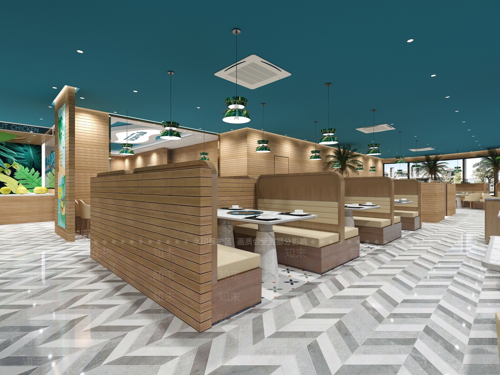 现代椰子鸡火锅店3D模型下载【ID:1135386172】