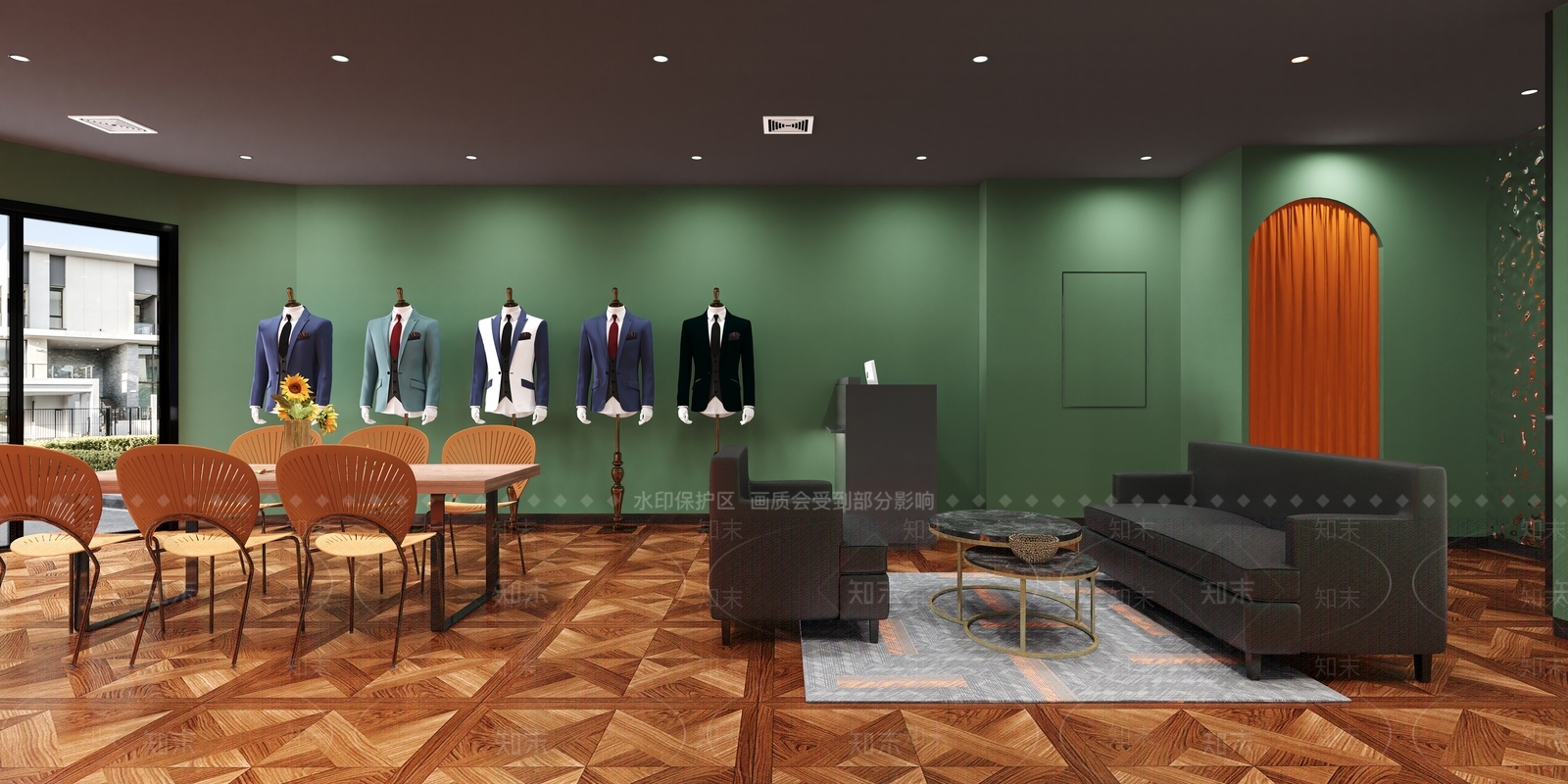 现代男装定制店3D模型下载【ID:1135386272】