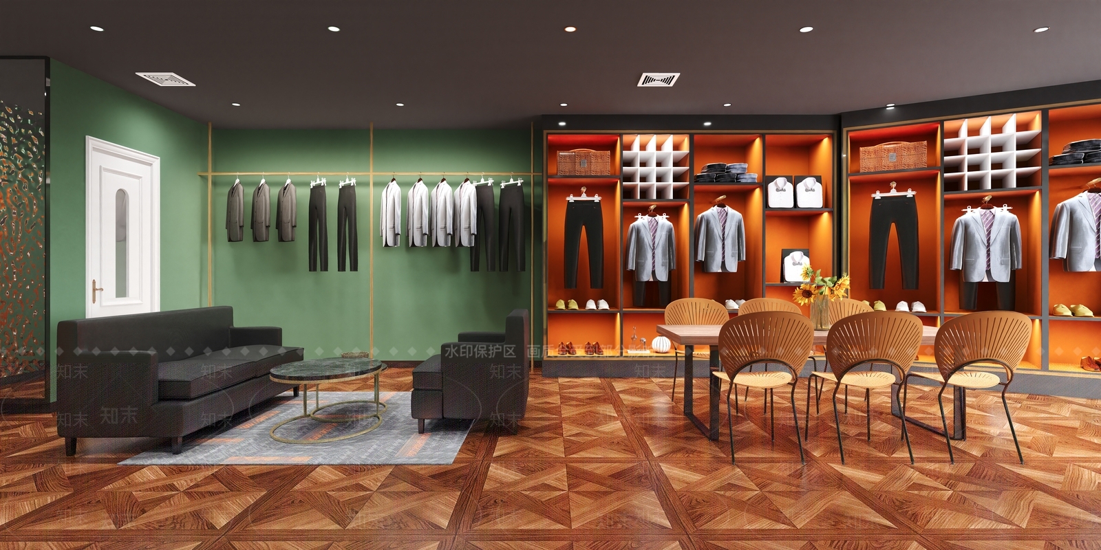 现代男装定制店3D模型下载【ID:1135386272】