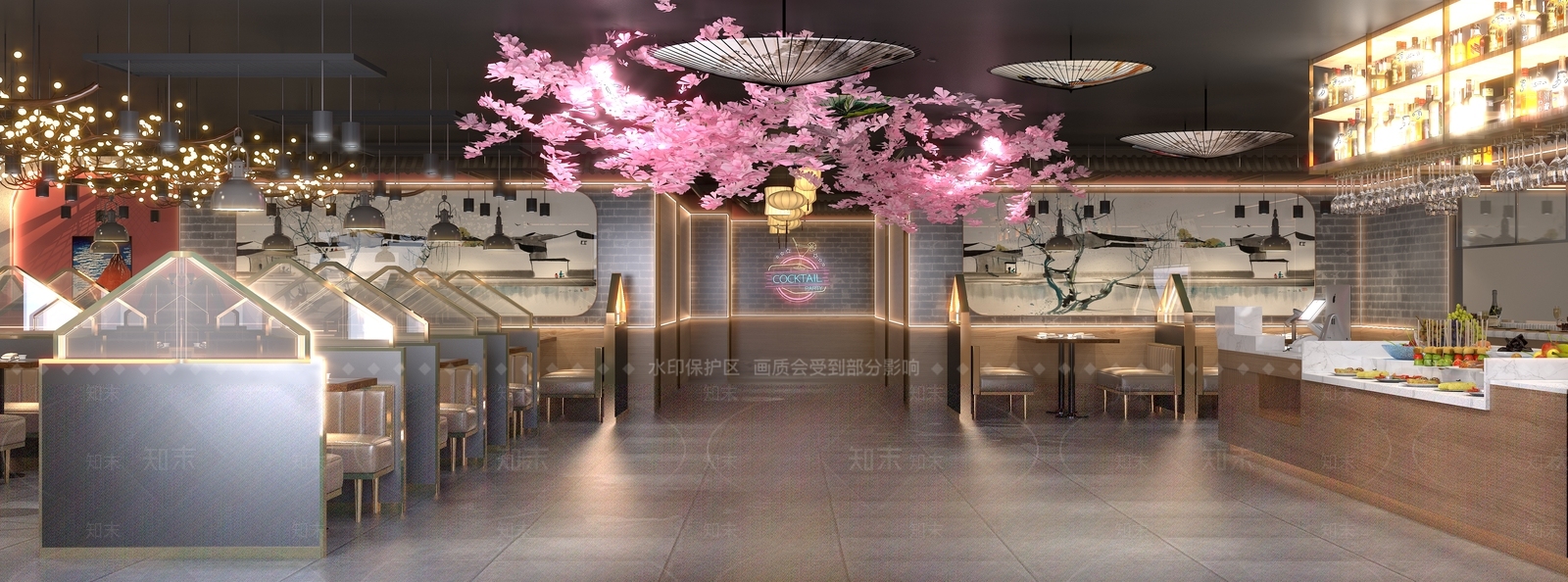 现代自助餐厅3D模型下载【ID:1135386762】