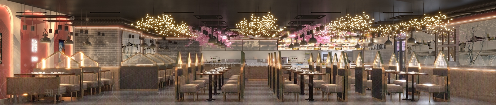 现代自助餐厅3D模型下载【ID:1135386762】