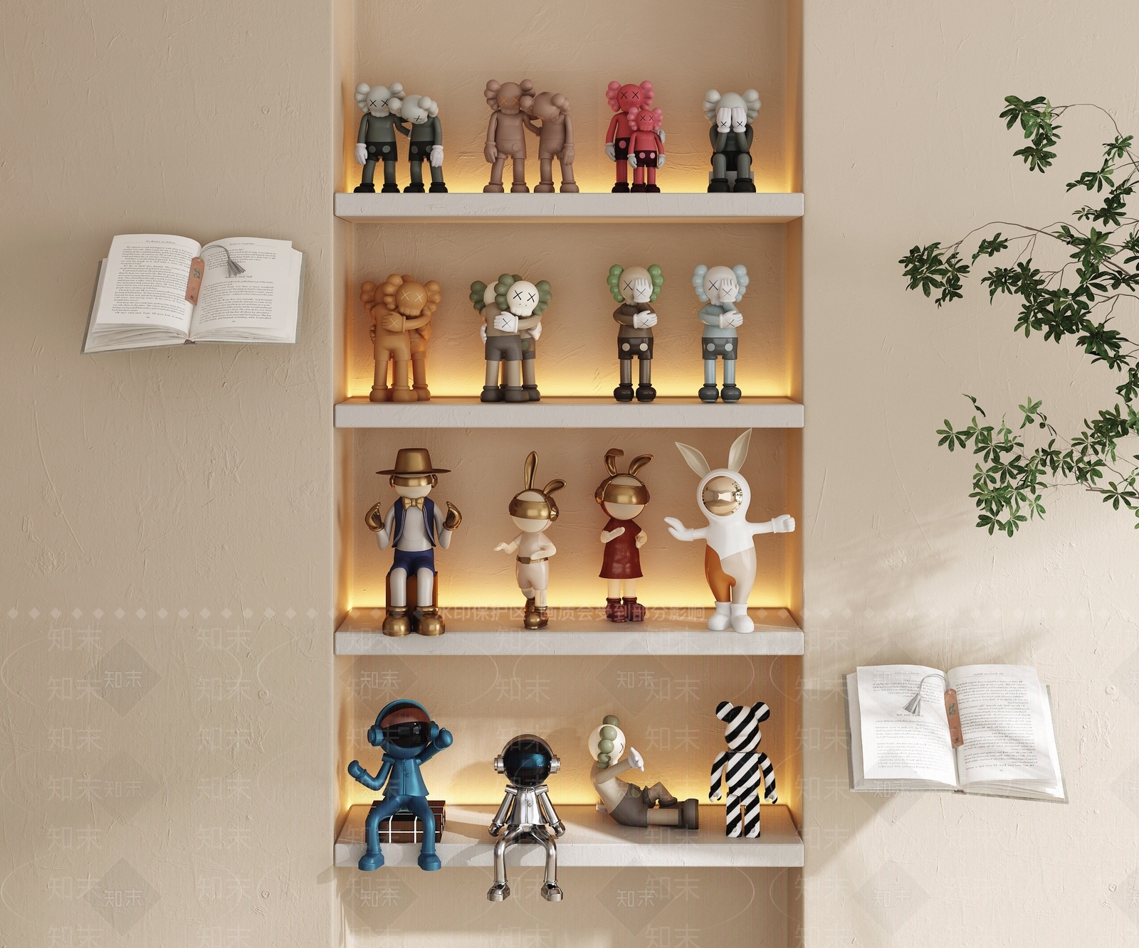 现代卡通玩偶装饰品摆件3D模型下载【ID:1135386998】