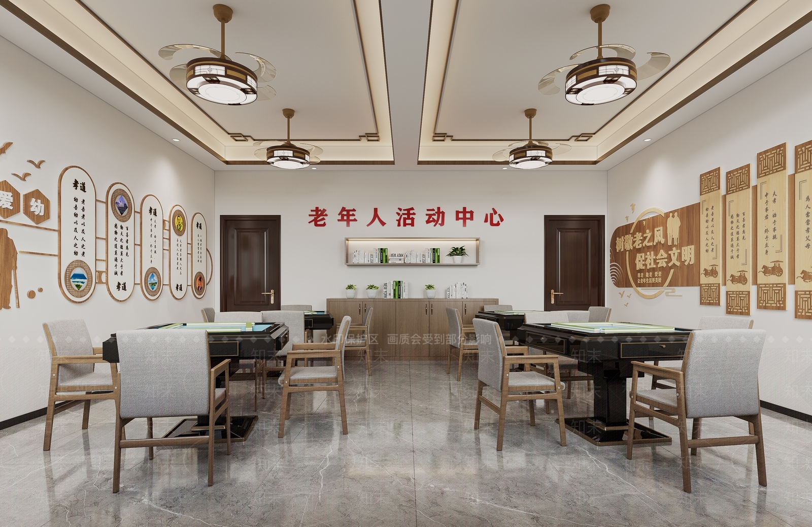 新中式活动中心3D模型下载【ID:1135388017】
