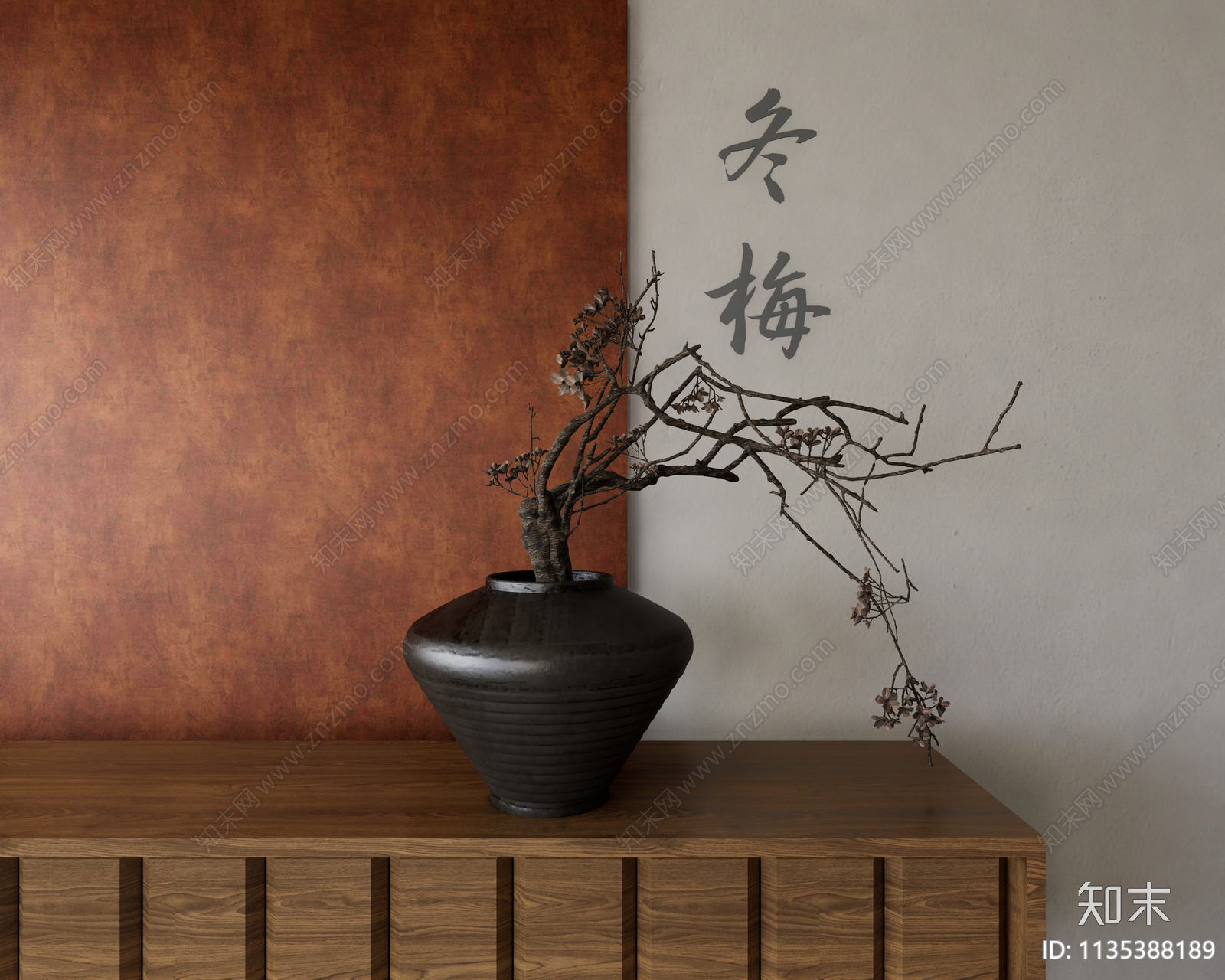 花瓶花艺3D模型下载【ID:1135388189】