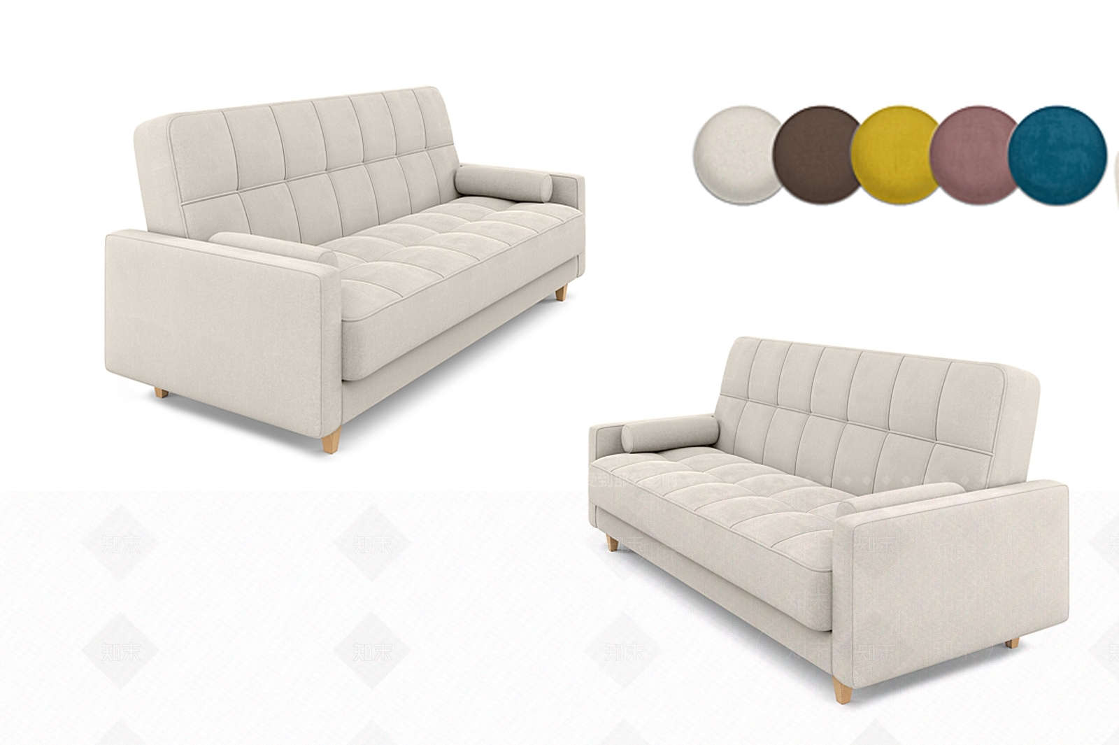 北欧简约客厅沙发3D模型下载【ID:1135389009】