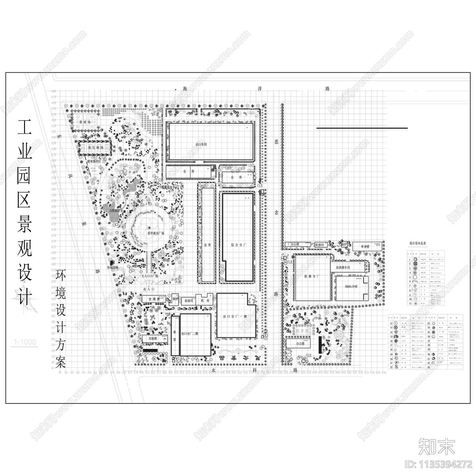 工业园厂区厂房景观绿化施工图下载【ID:1135394272】