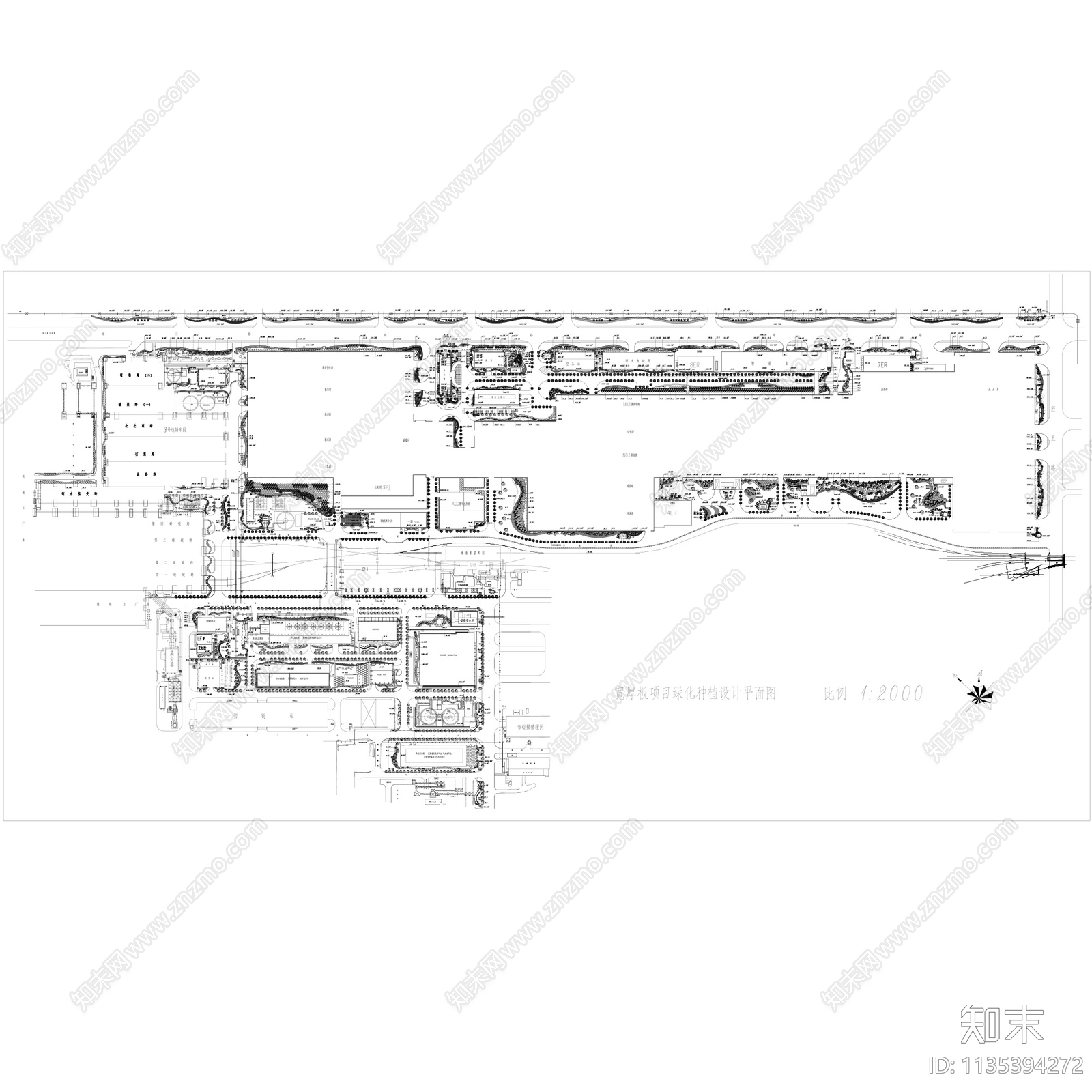 工业园厂区厂房景观绿化施工图下载【ID:1135394272】