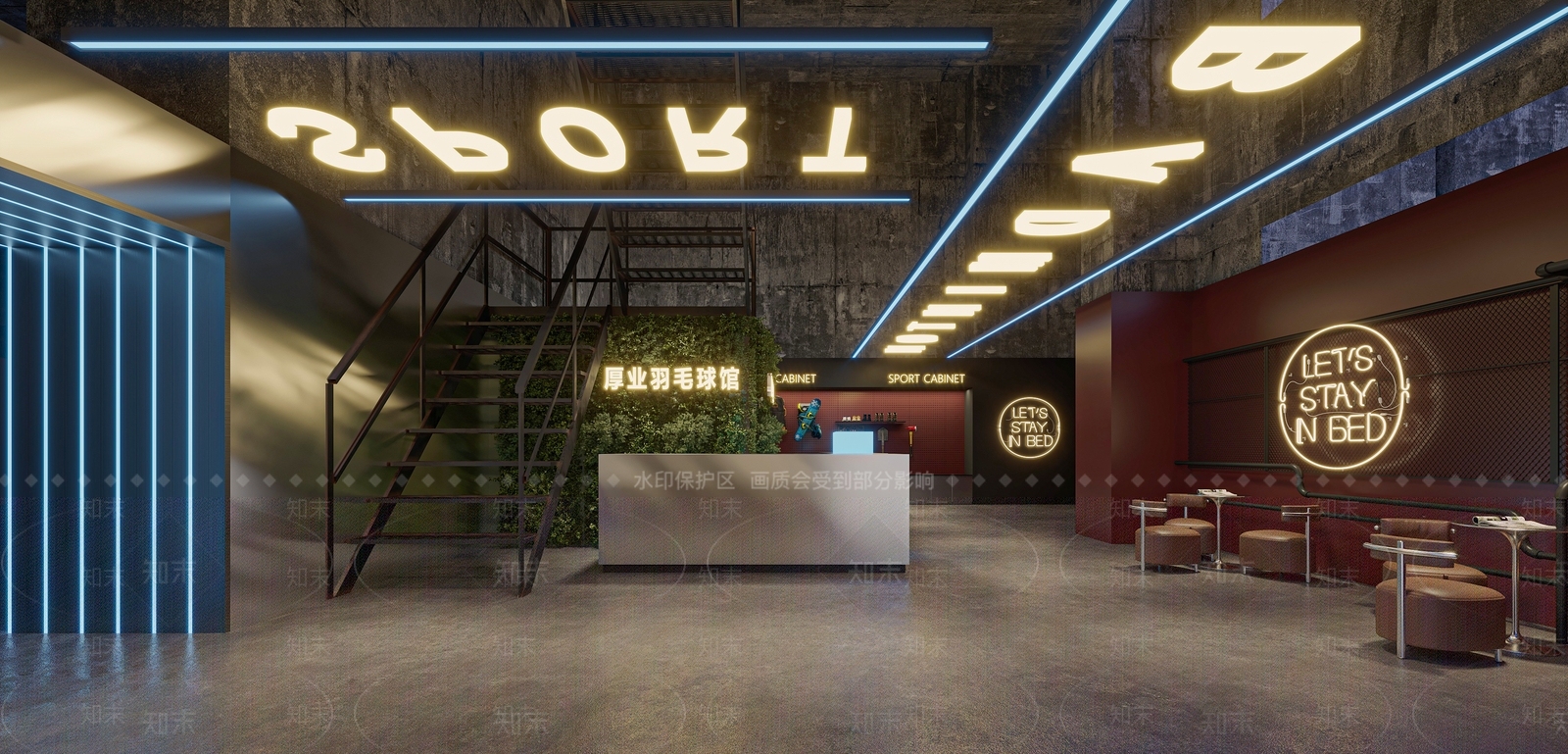 现代羽毛球馆3D模型下载【ID:1135400403】