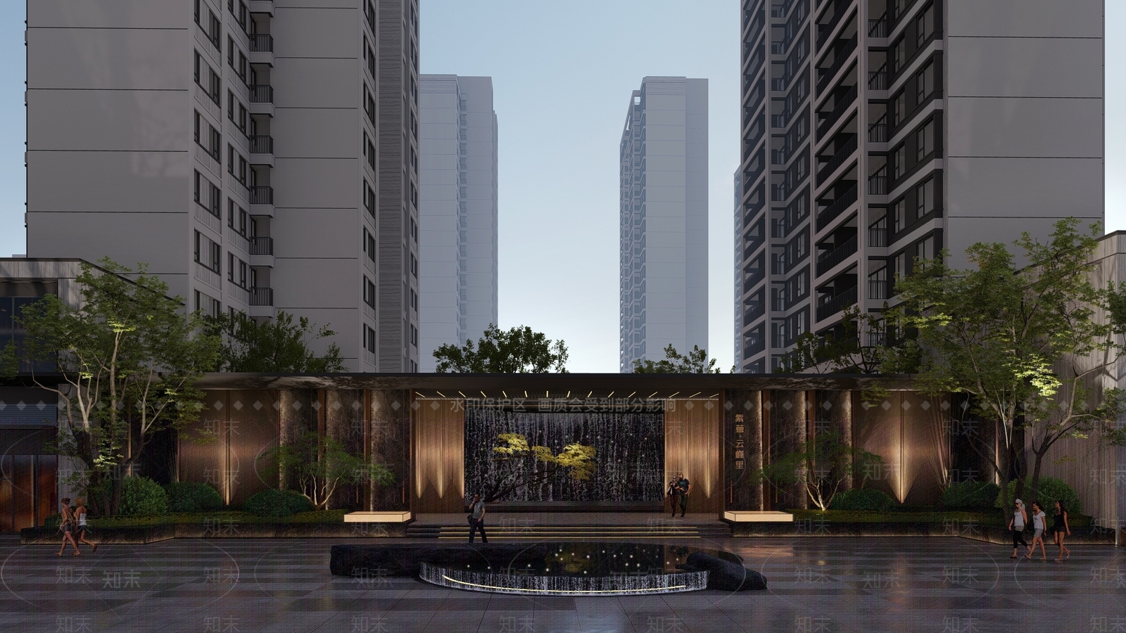 现代小区入口大门SU模型下载【ID:1135401283】