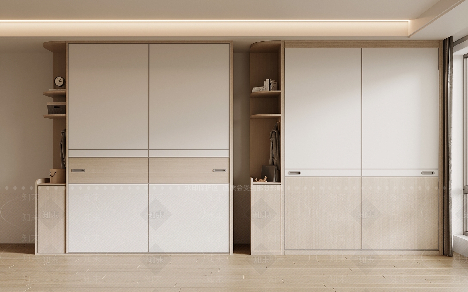 现代推拉门衣柜SU模型下载【ID:1135401483】