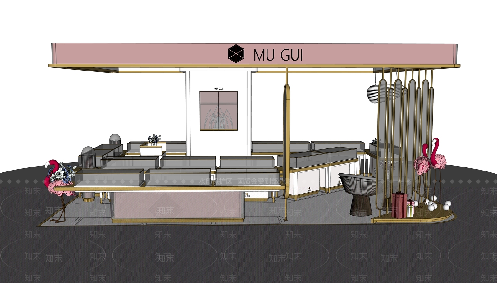 现代珠宝店SU模型下载【ID:1135402981】