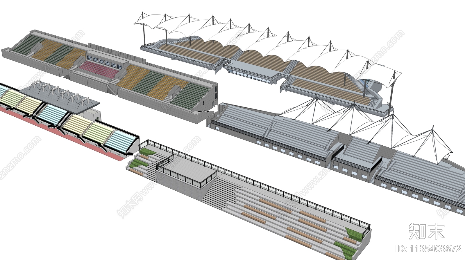现代操场看台SU模型下载【ID:1135403672】