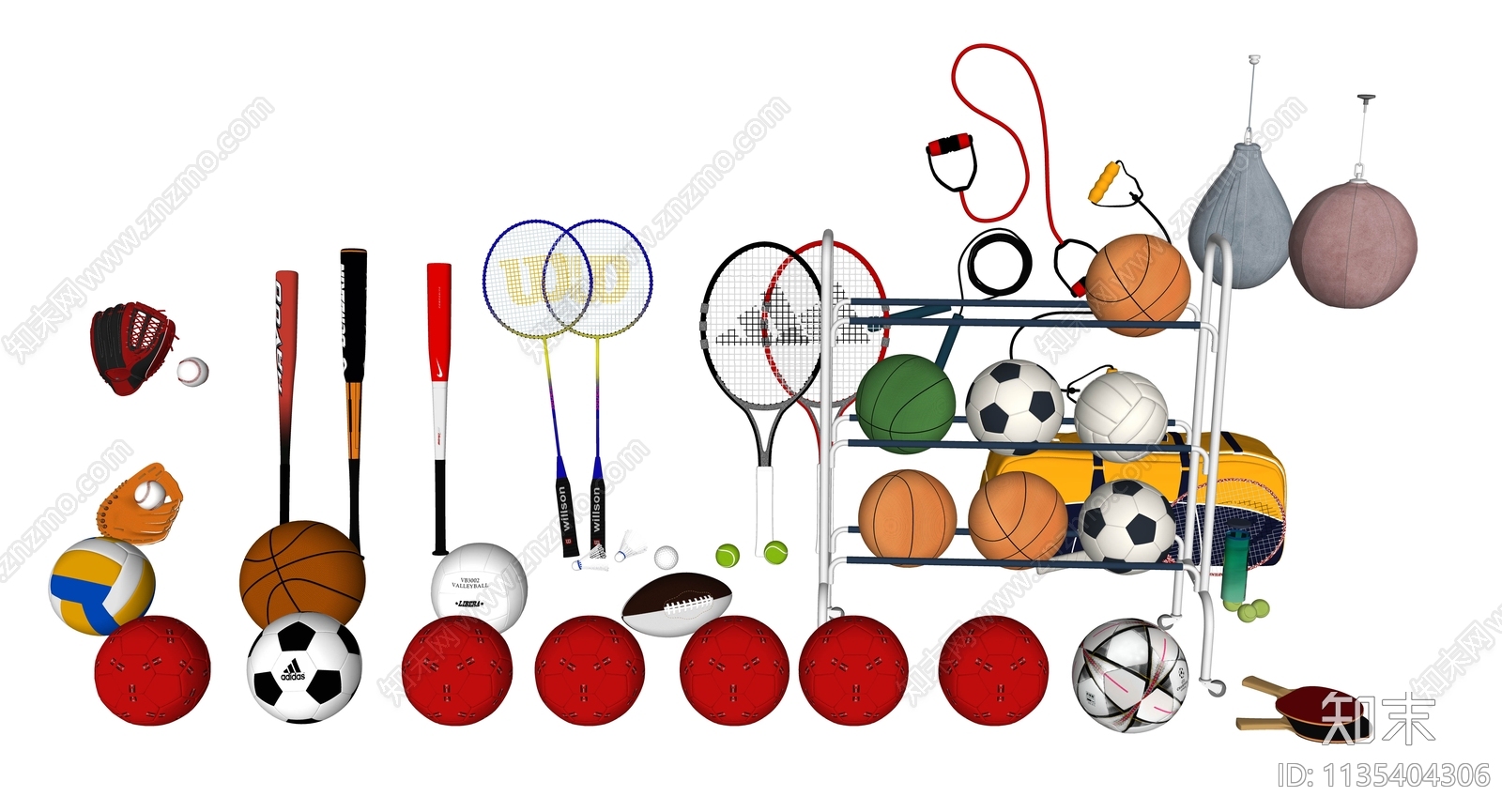 球类器材SU模型下载【ID:1135404306】