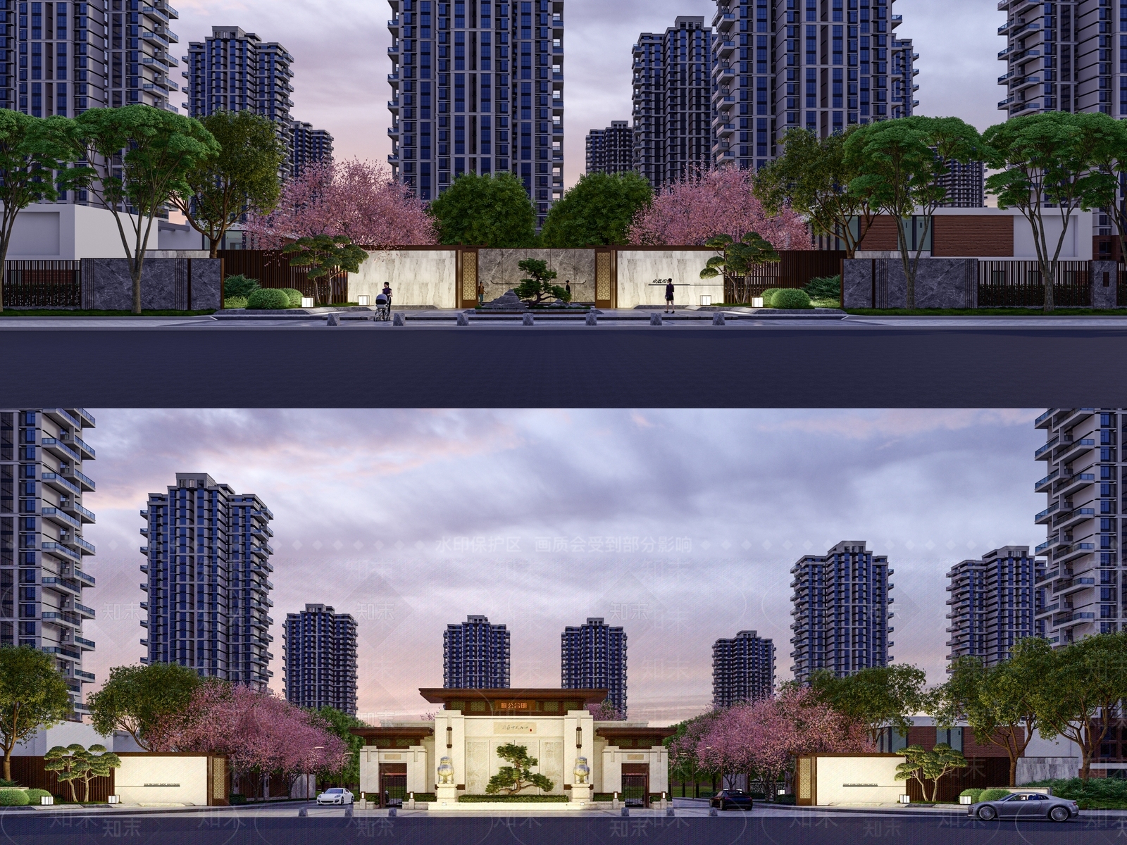 新中式主入口大门SU模型下载【ID:1135405126】