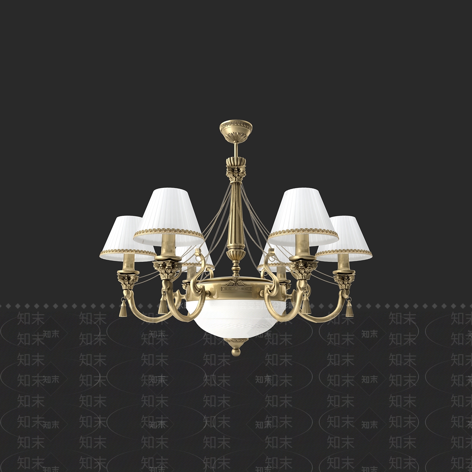 欧式古典金属吊灯3D模型下载【ID:1135421661】