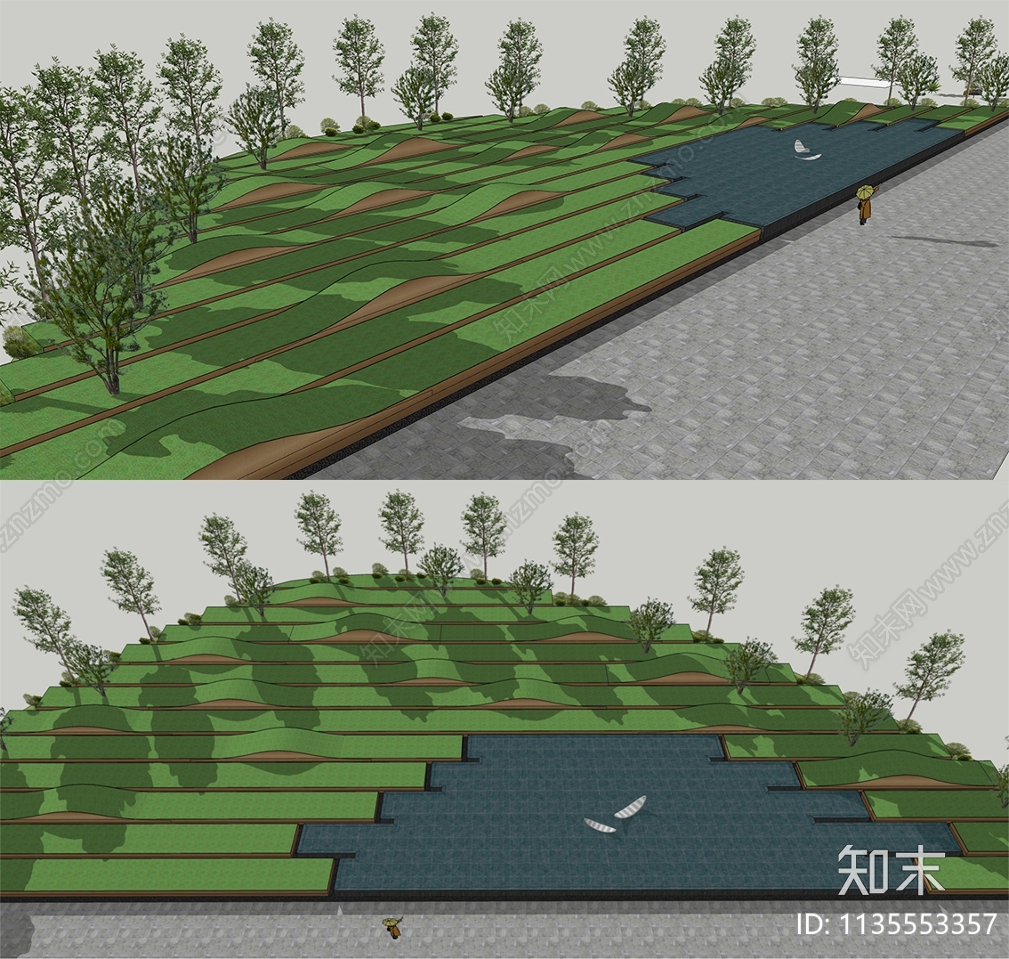 现代商业水景SU模型下载【ID:1135553357】