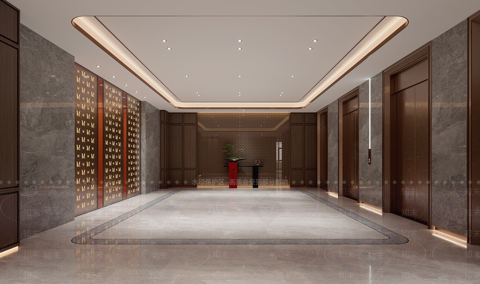 新中式电梯间3D模型下载【ID:1135411839】