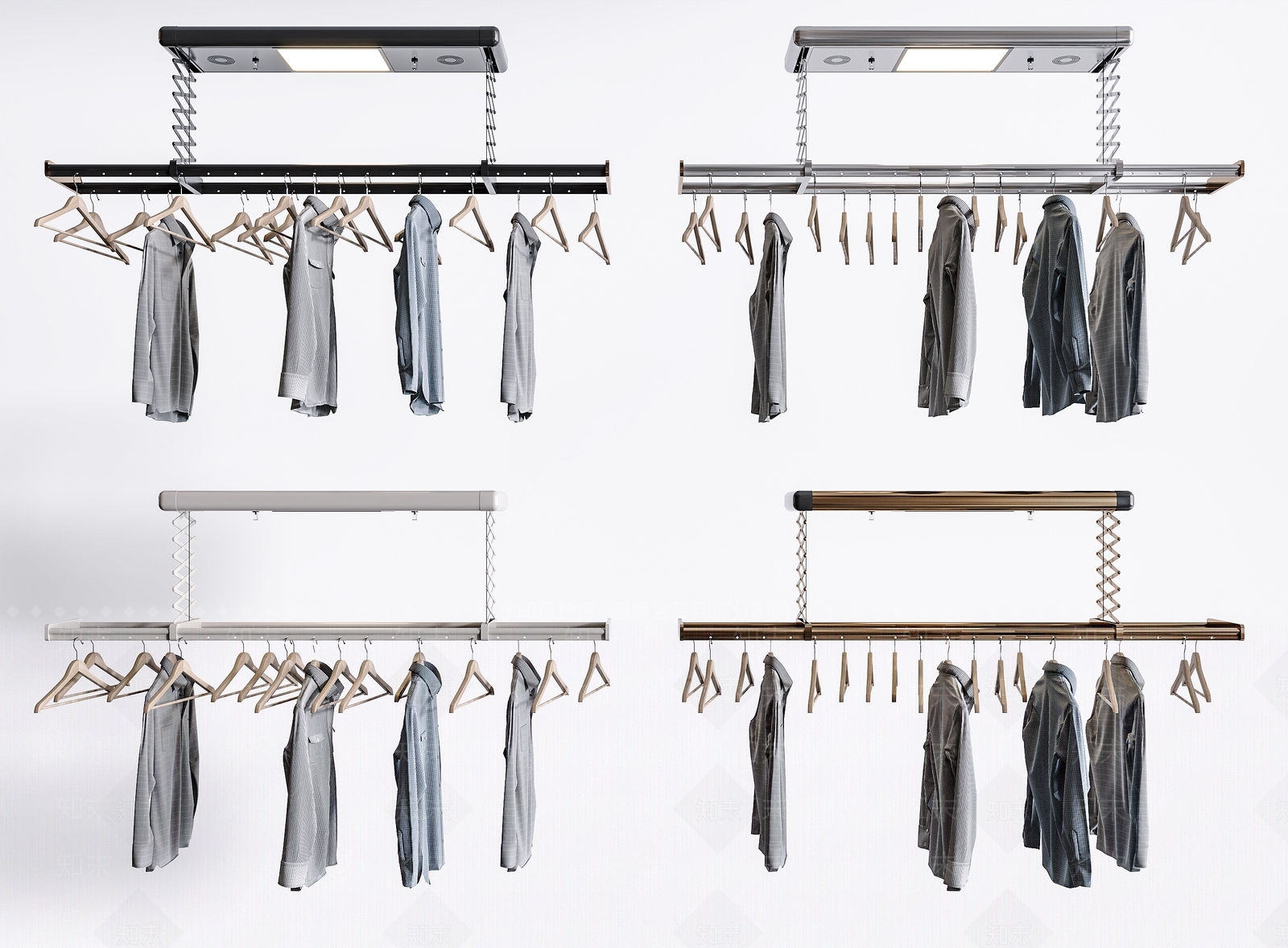 现代电动晾衣架组合3D模型下载【ID:1135431895】