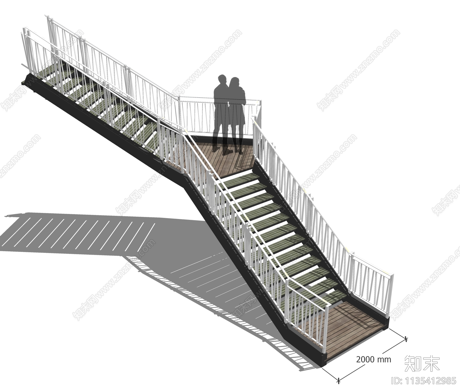 现代景观扶手楼梯SU模型下载【ID:1135412985】