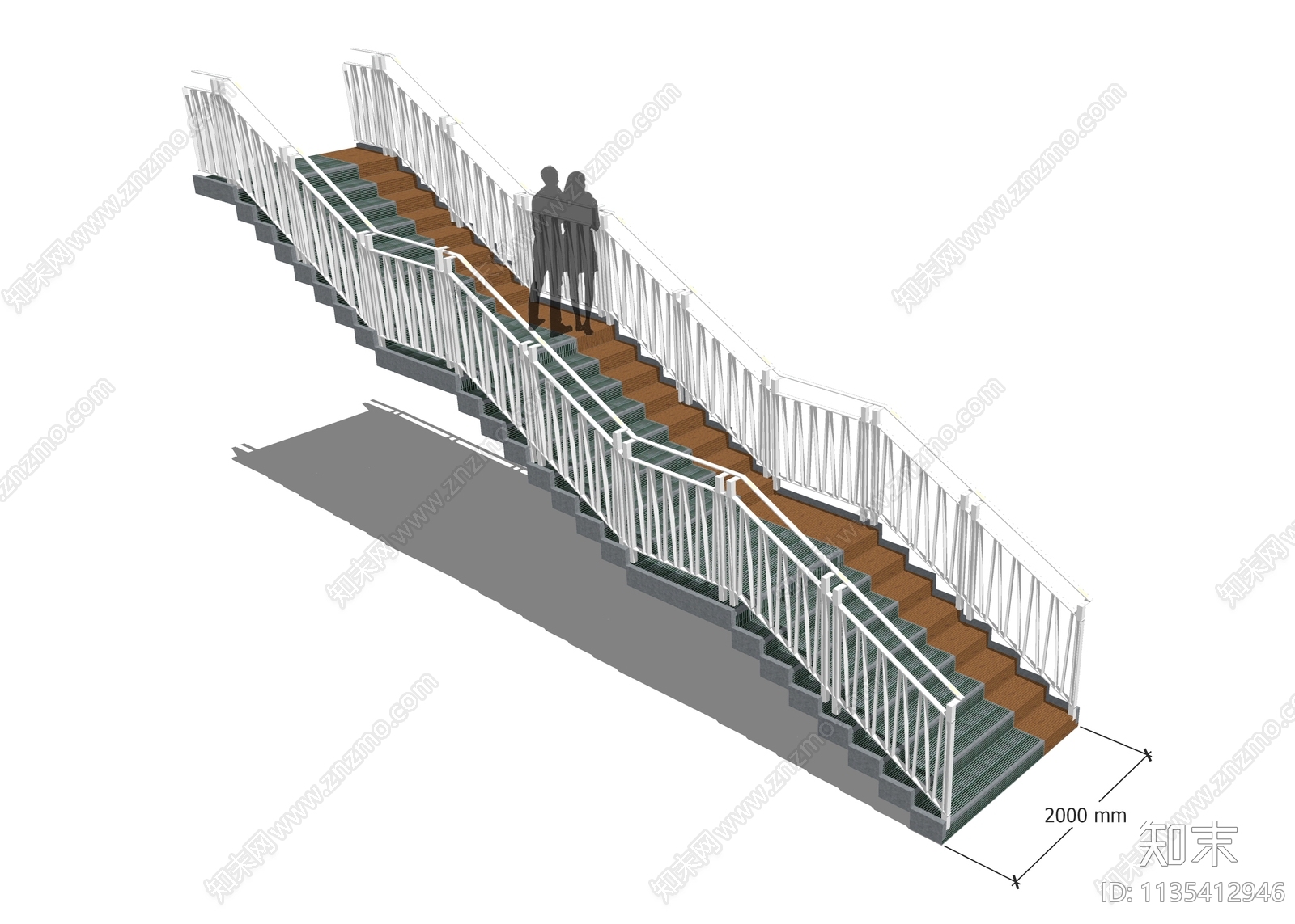 现代景观扶手楼梯SU模型下载【ID:1135412946】