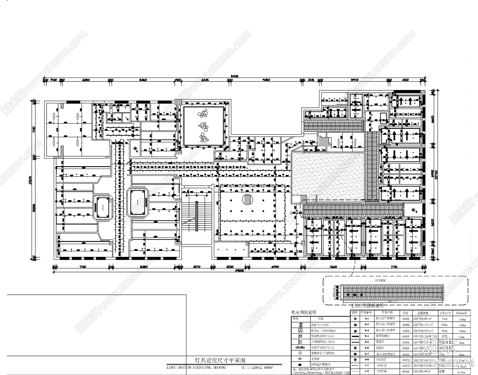 足浴店cad施工图下载【ID:1135423174】