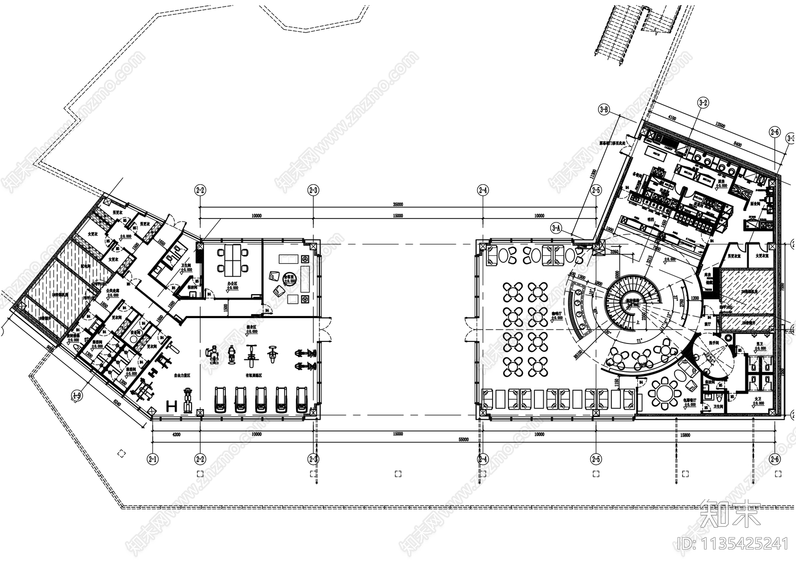 湖畔公园售楼处室内装饰cad施工图下载【ID:1135425241】