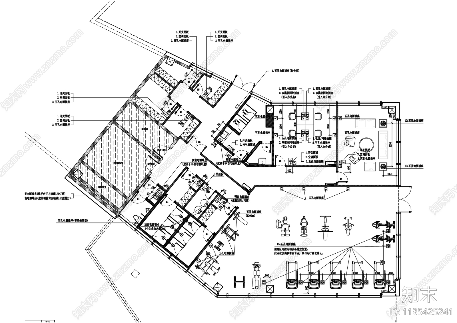 湖畔公园售楼处室内装饰cad施工图下载【ID:1135425241】