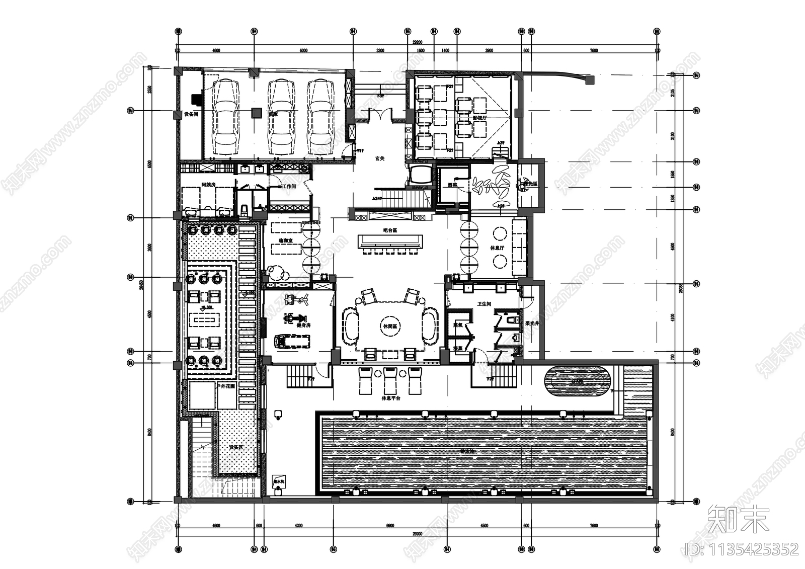 杜康生福州百督府别墅效果图cad施工图下载【ID:1135425352】