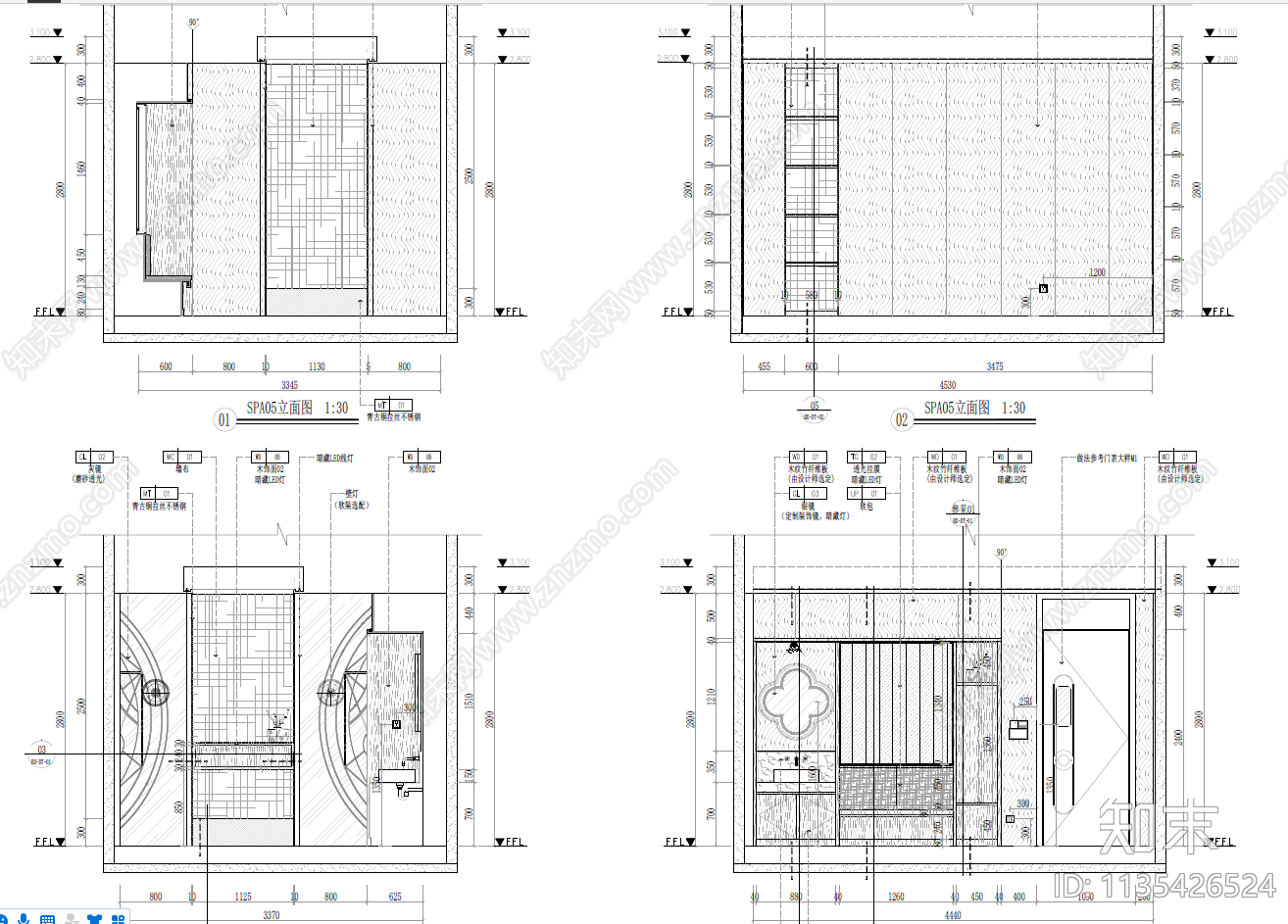 足浴会所包厢cad施工图下载【ID:1135426524】