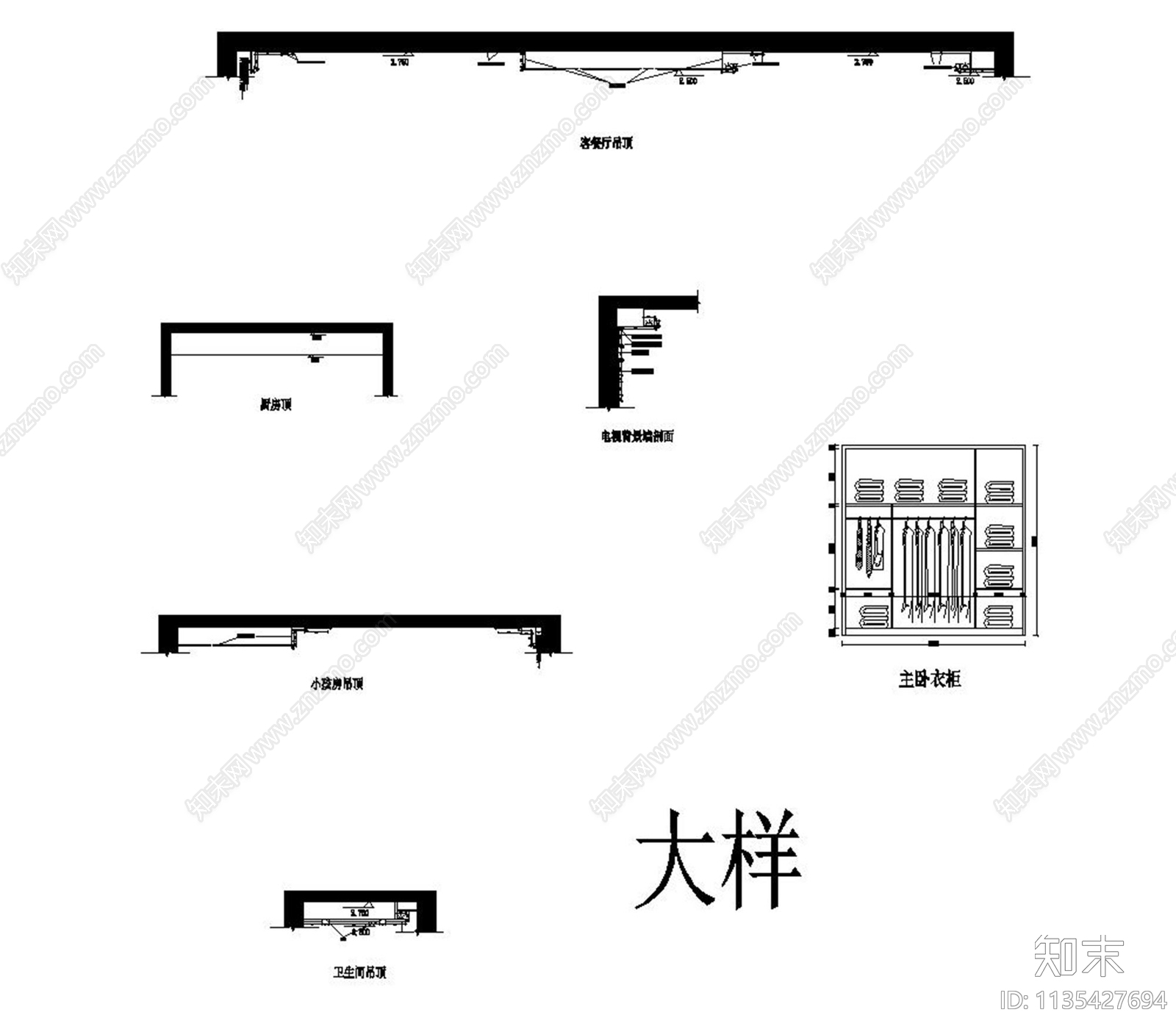 家装三层别墅cad施工图下载【ID:1135427694】