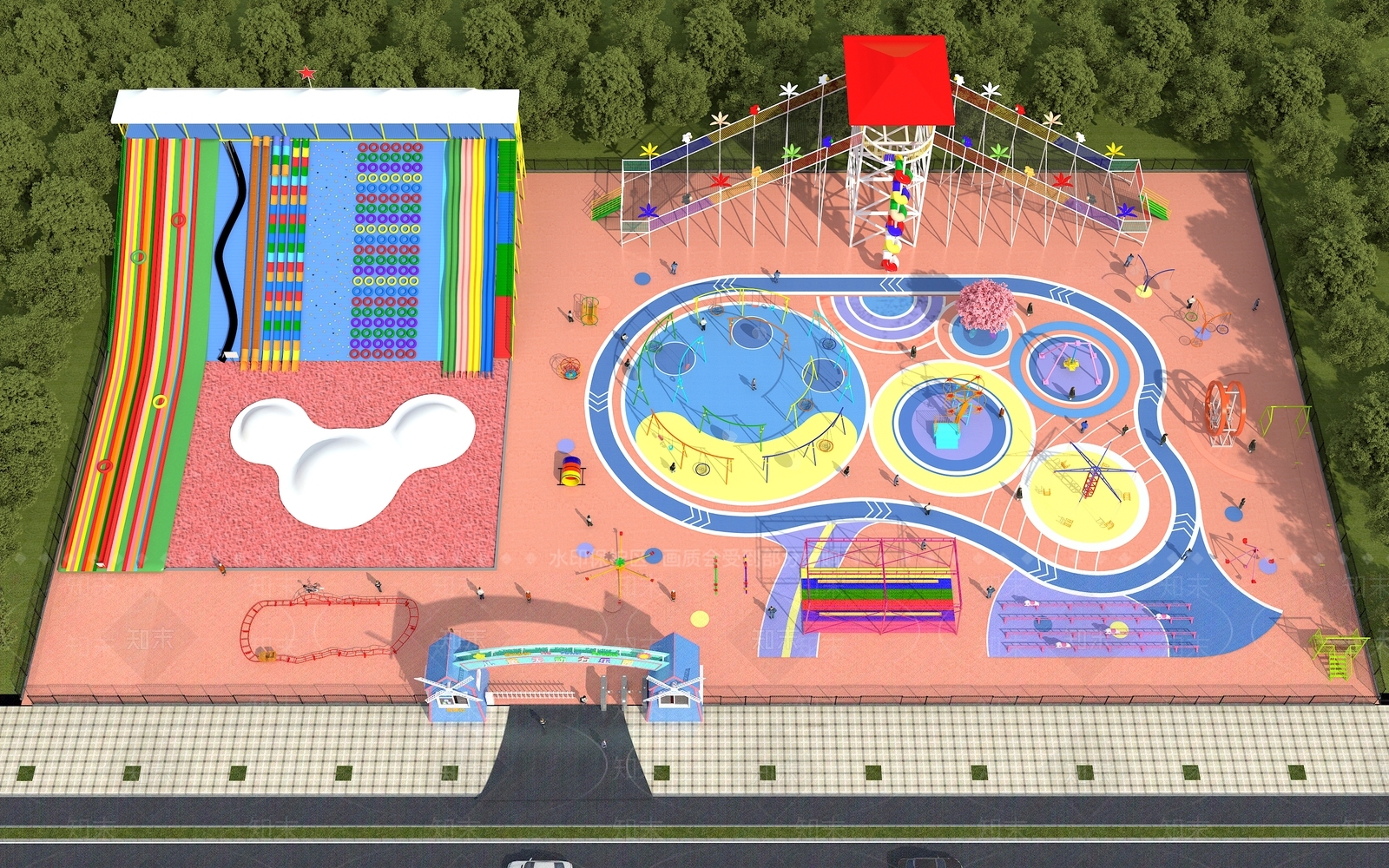 现代儿童无动力乐园3D模型下载【ID:1156595977】