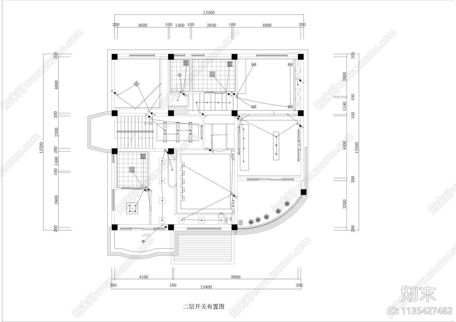 二层别墅全套装修cad施工图下载【ID:1135427482】