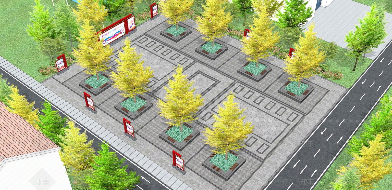 现代乡村公园SU模型下载【ID:1135427808】
