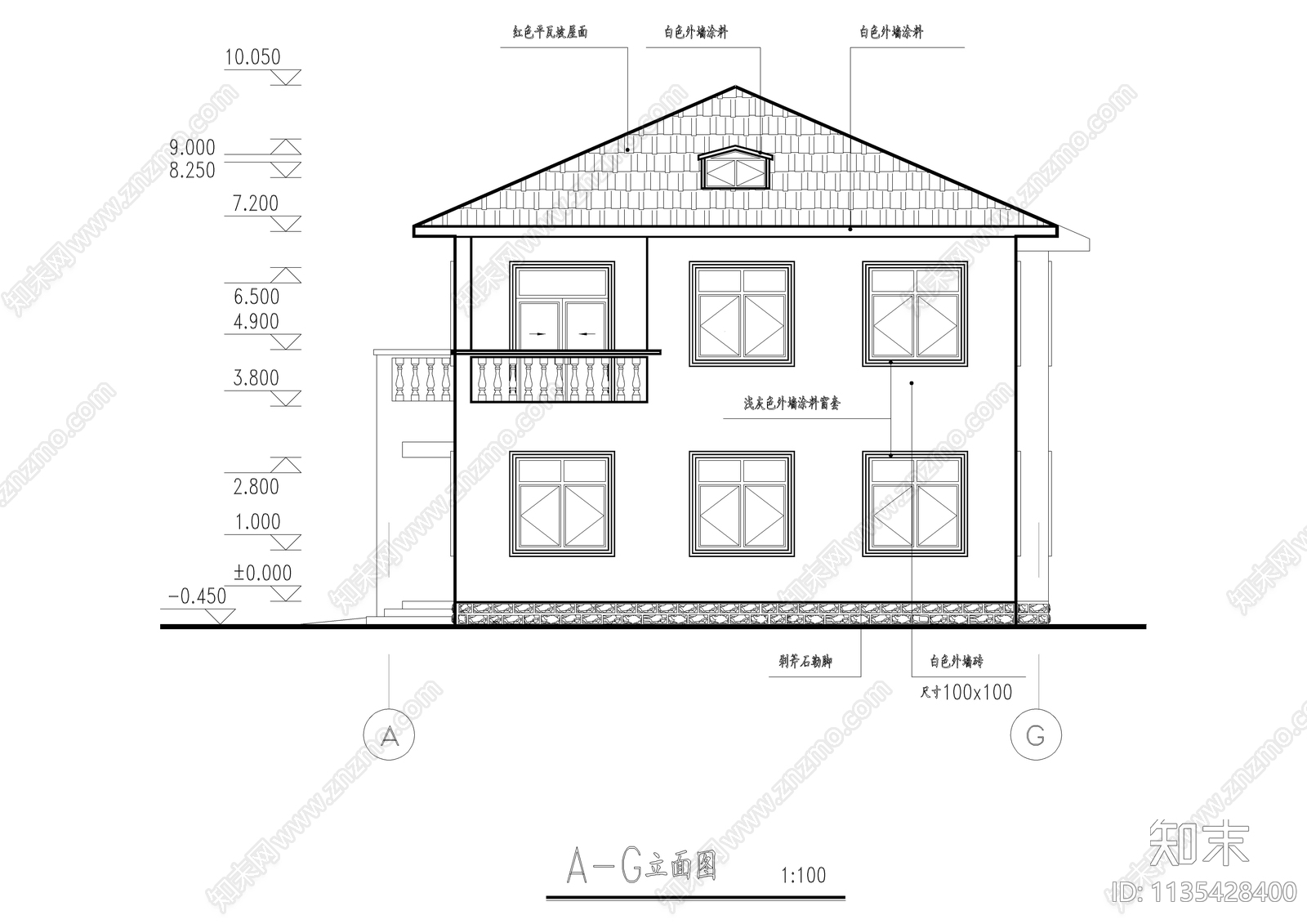 成套二层自建别墅建筑施工图下载【ID:1135428400】