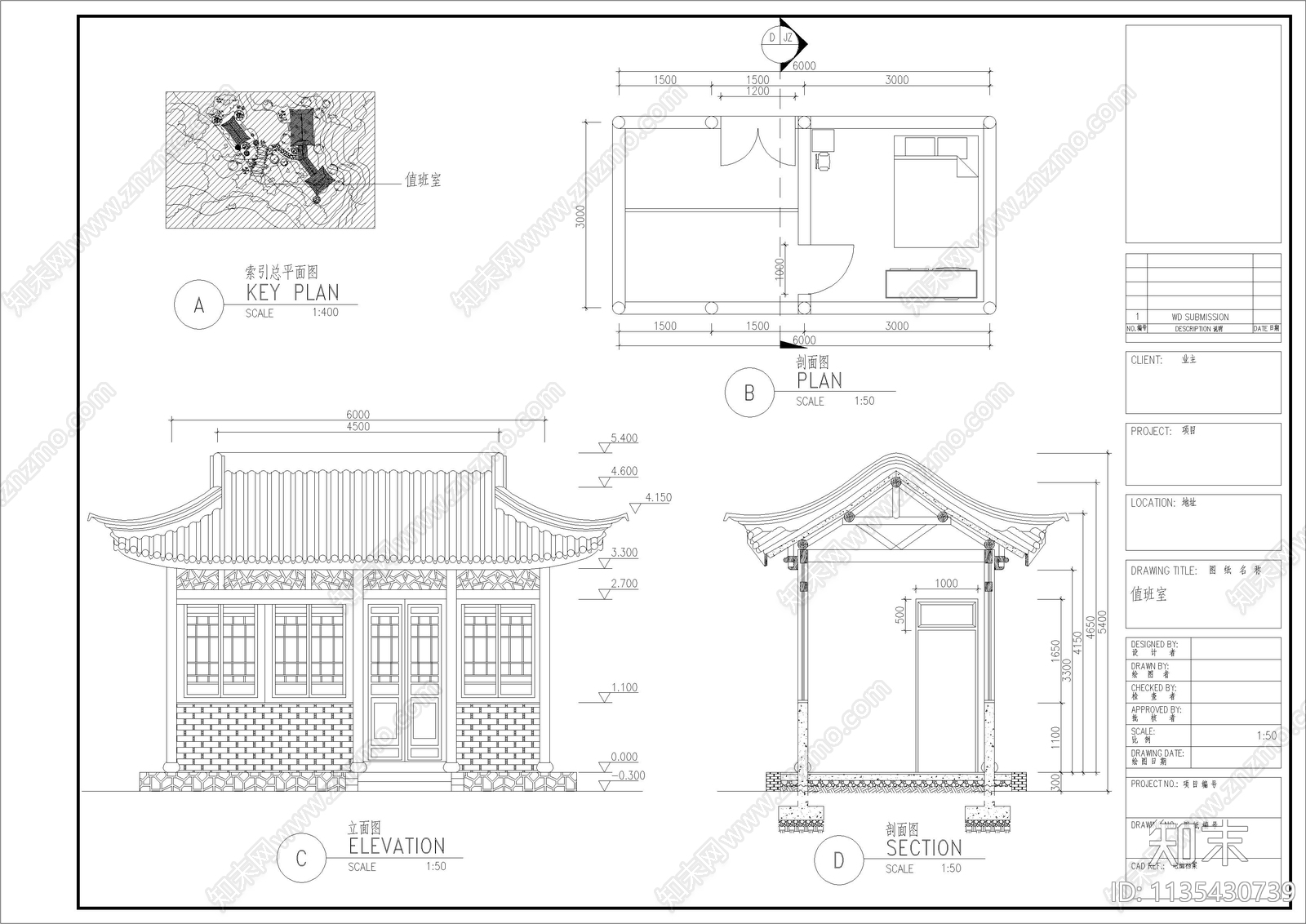 园林古建筑cad施工图下载【ID:1135430739】