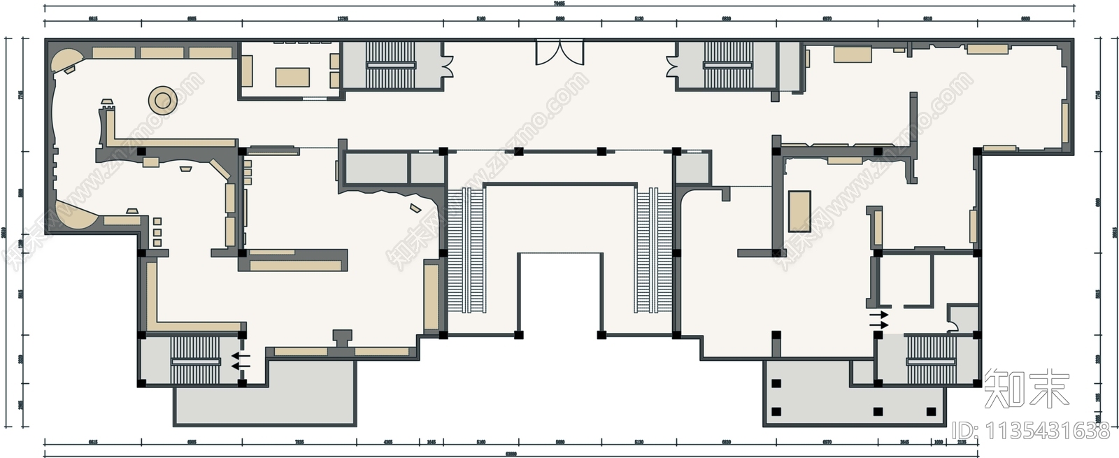 昌都博物馆展厅平面图施工图下载【ID:1135431638】