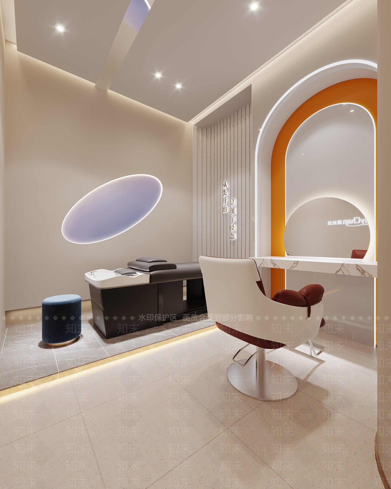 现代美发中心3D模型下载【ID:1135432763】