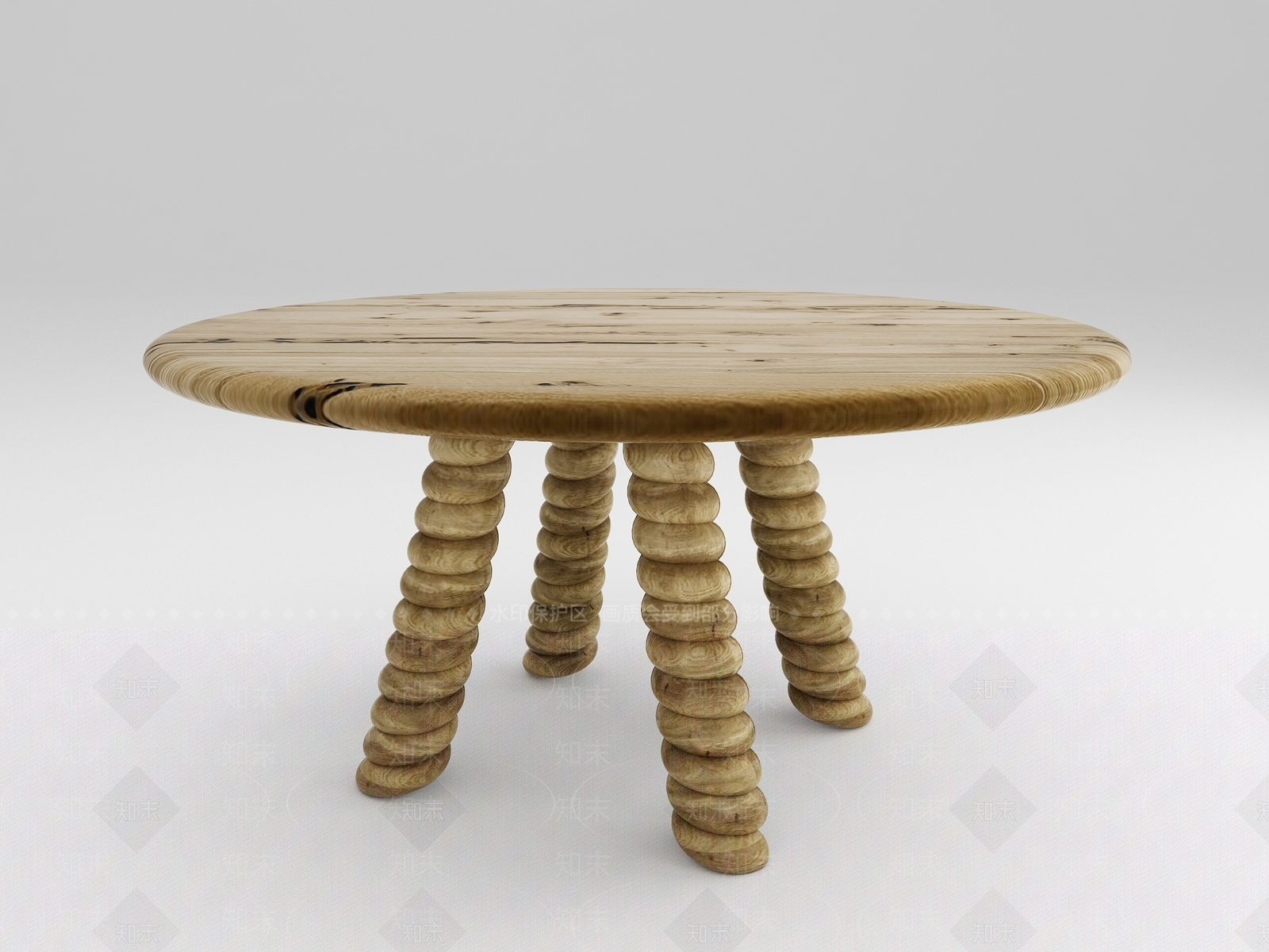 现代圆形餐桌SU模型下载【ID:1135434752】