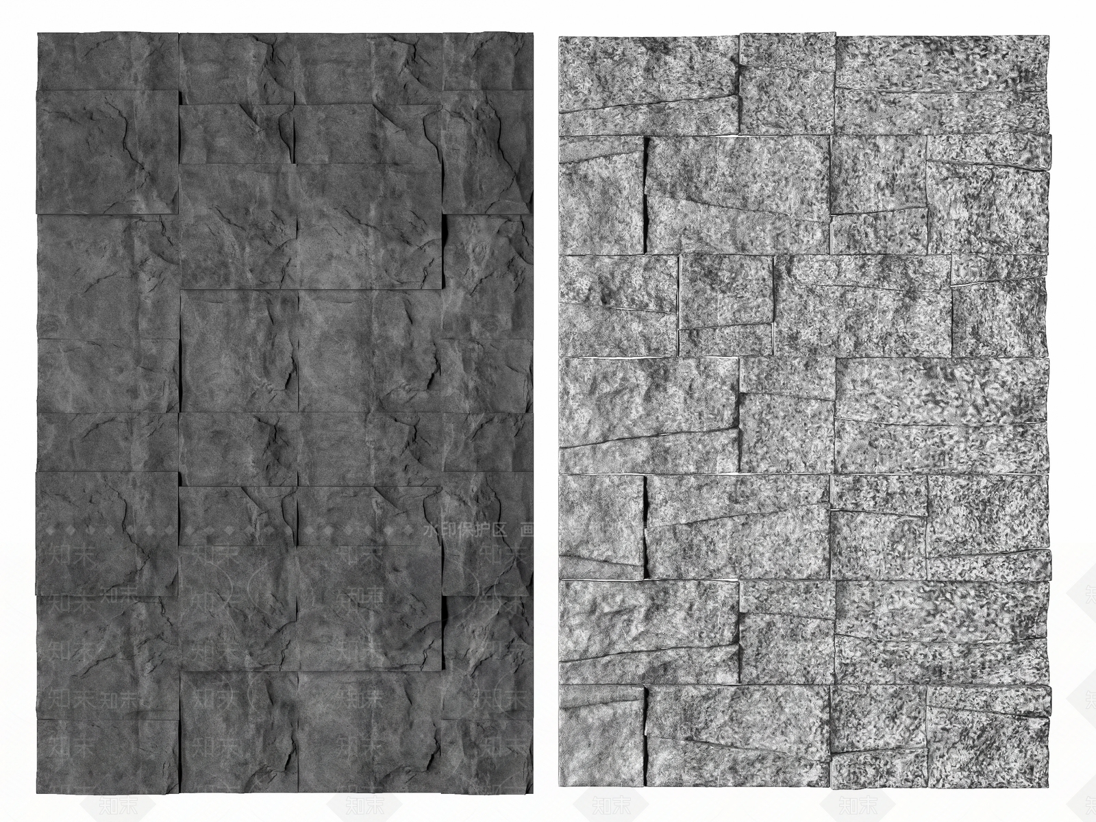 现代石头背景墙3D模型下载【ID:1135435521】